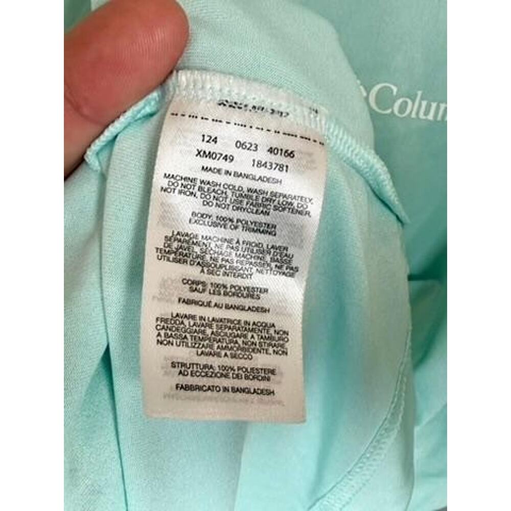 Columbia Sportswear Mens Large Mint Green Short Sleeve Polyester T-Shirt - Picture 4 of 7